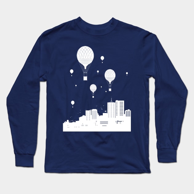 Balloons and the city Long Sleeve T-Shirt by soltib